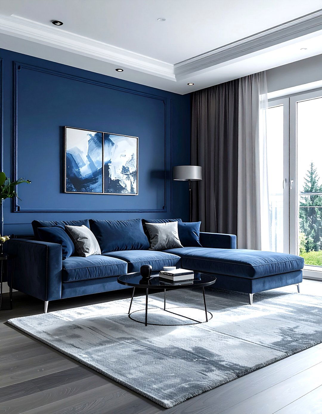 Blue and grey living room - 30 cool blue living room ideas