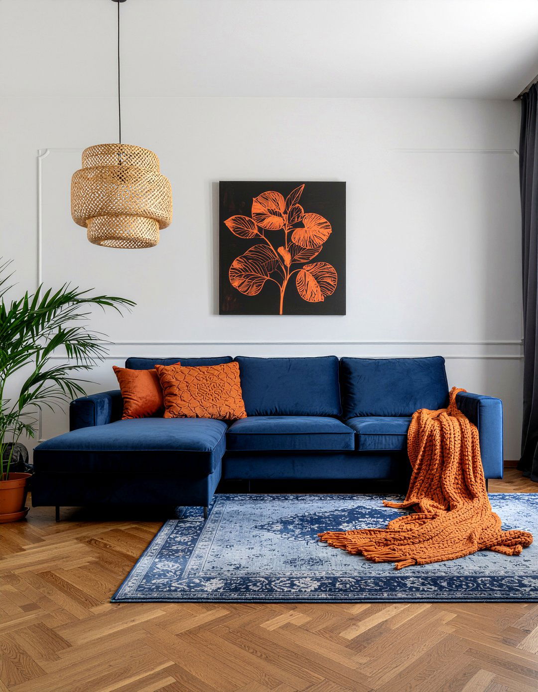 Blue and orange living room - 30 colorful living room ideas