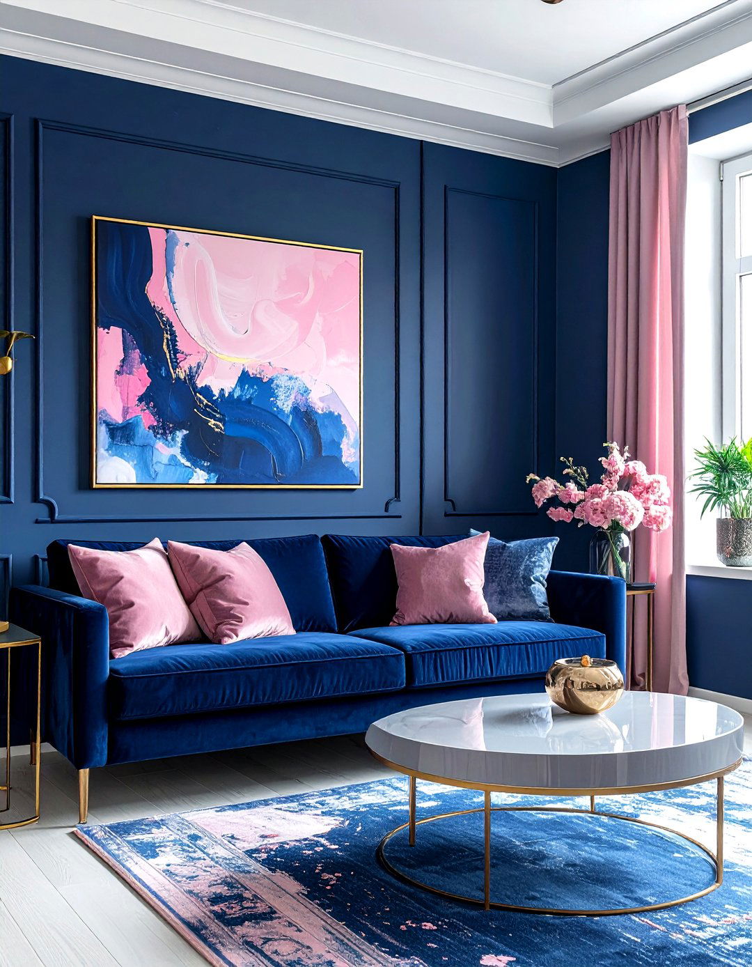 Blue and pink living room - 30 contemporary blue living room ideas