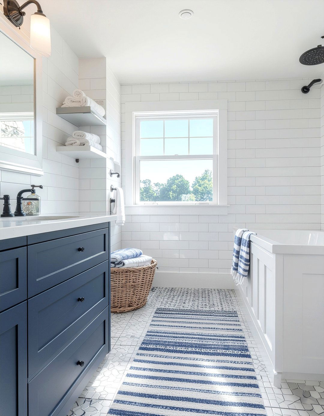 Blue and white bathroom - 30 lake house bathroom ideas