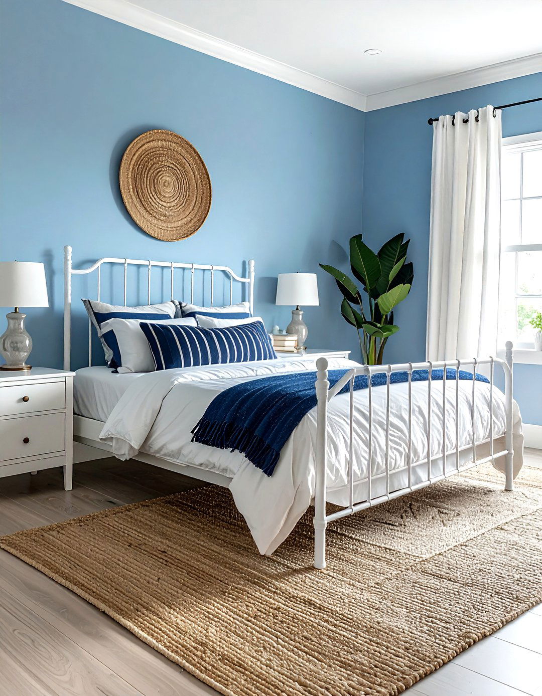 Blue and white bedroom - 30 lake house decor ideas