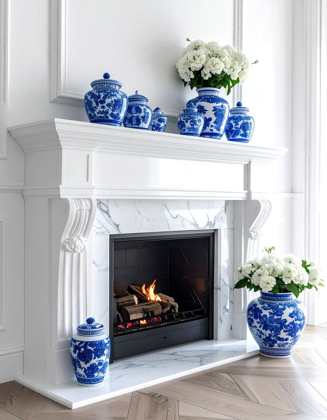 Blue and white ginger jar - 30 grandmillennial decor ideas
