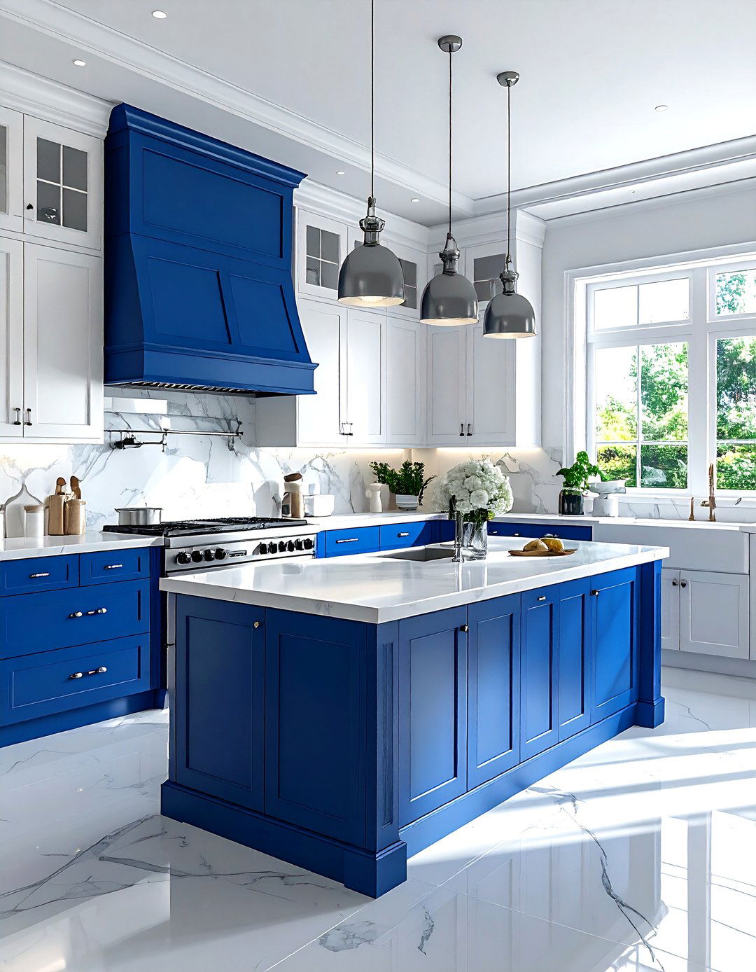 Blue and white kitchen - 30 colorful kitchen ideas