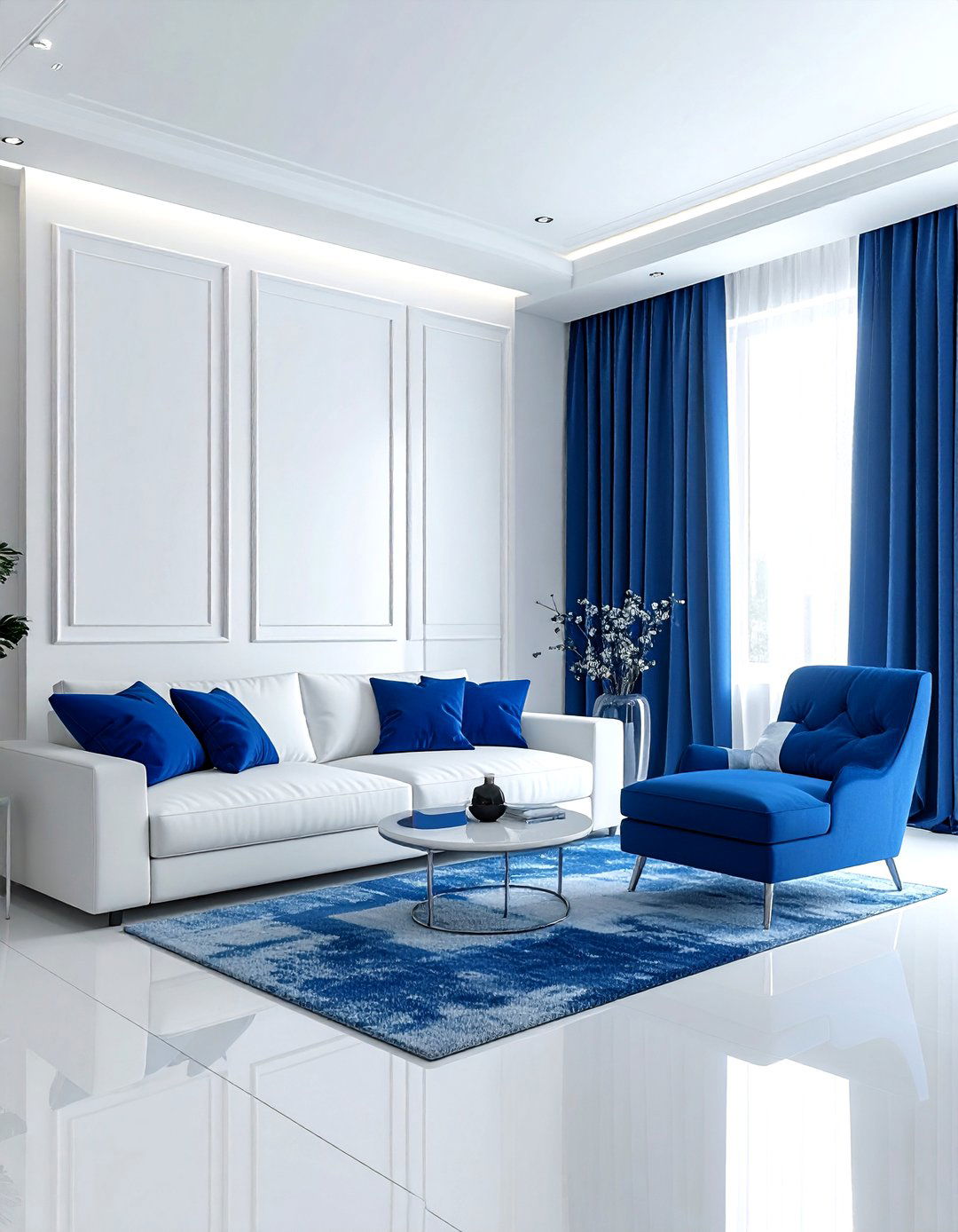 Blue and white minimalist living room - 30 minimalist blue living room ideas