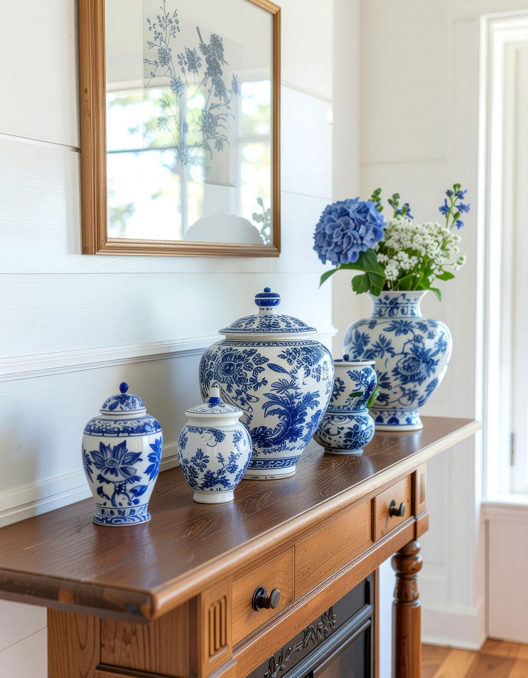 Blue and white porcelain decor - 30 Chinese living room ideas