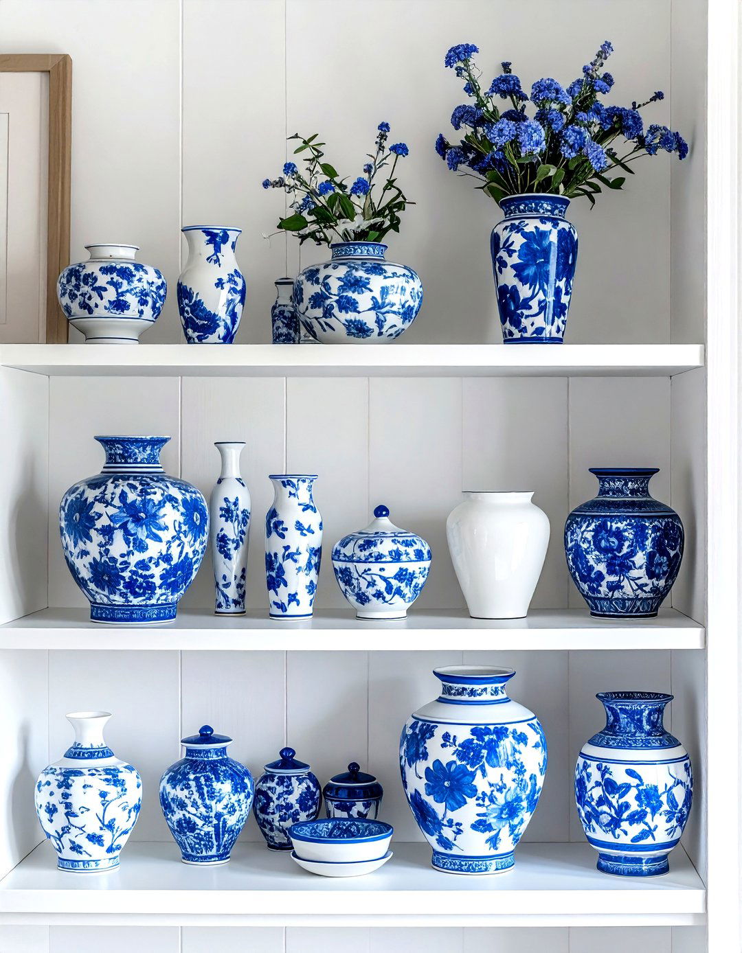 Blue and white pottery - 30 coastal grandmother decor ideas