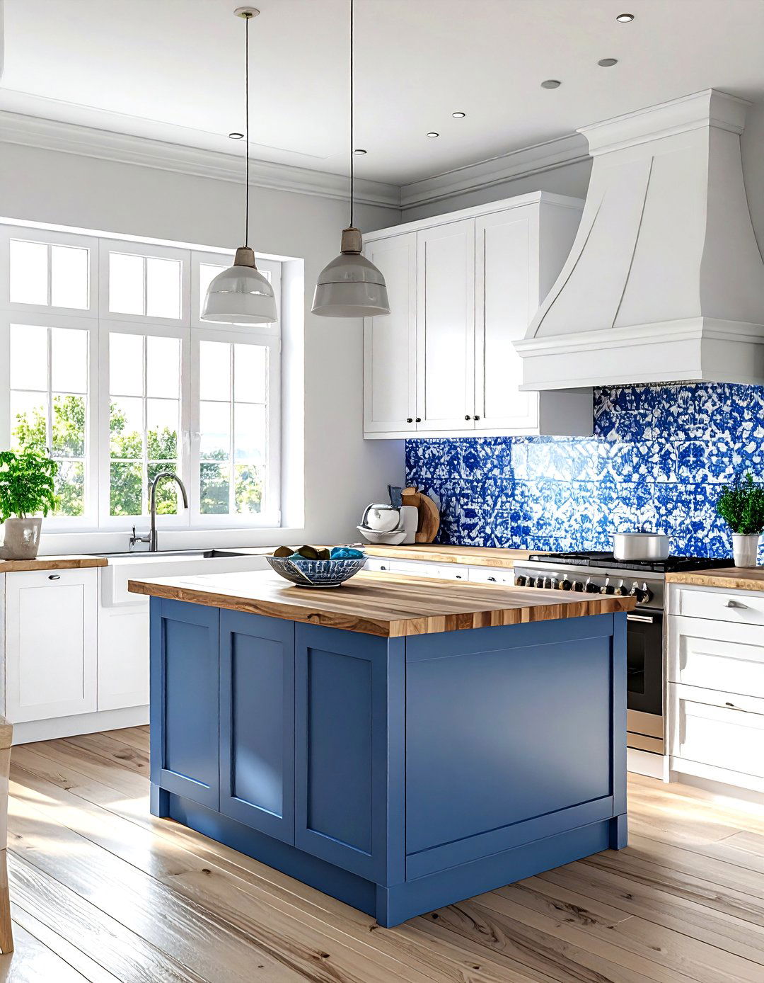 Blue and white tile - 30 nautical kitchen ideas