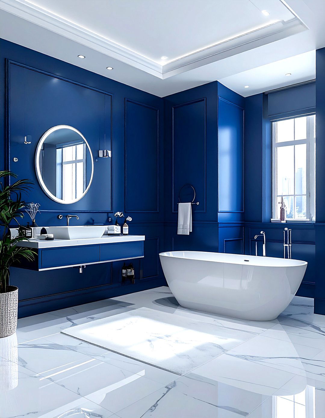 Blue bathroom color scheme - 30 large bathroom ideas