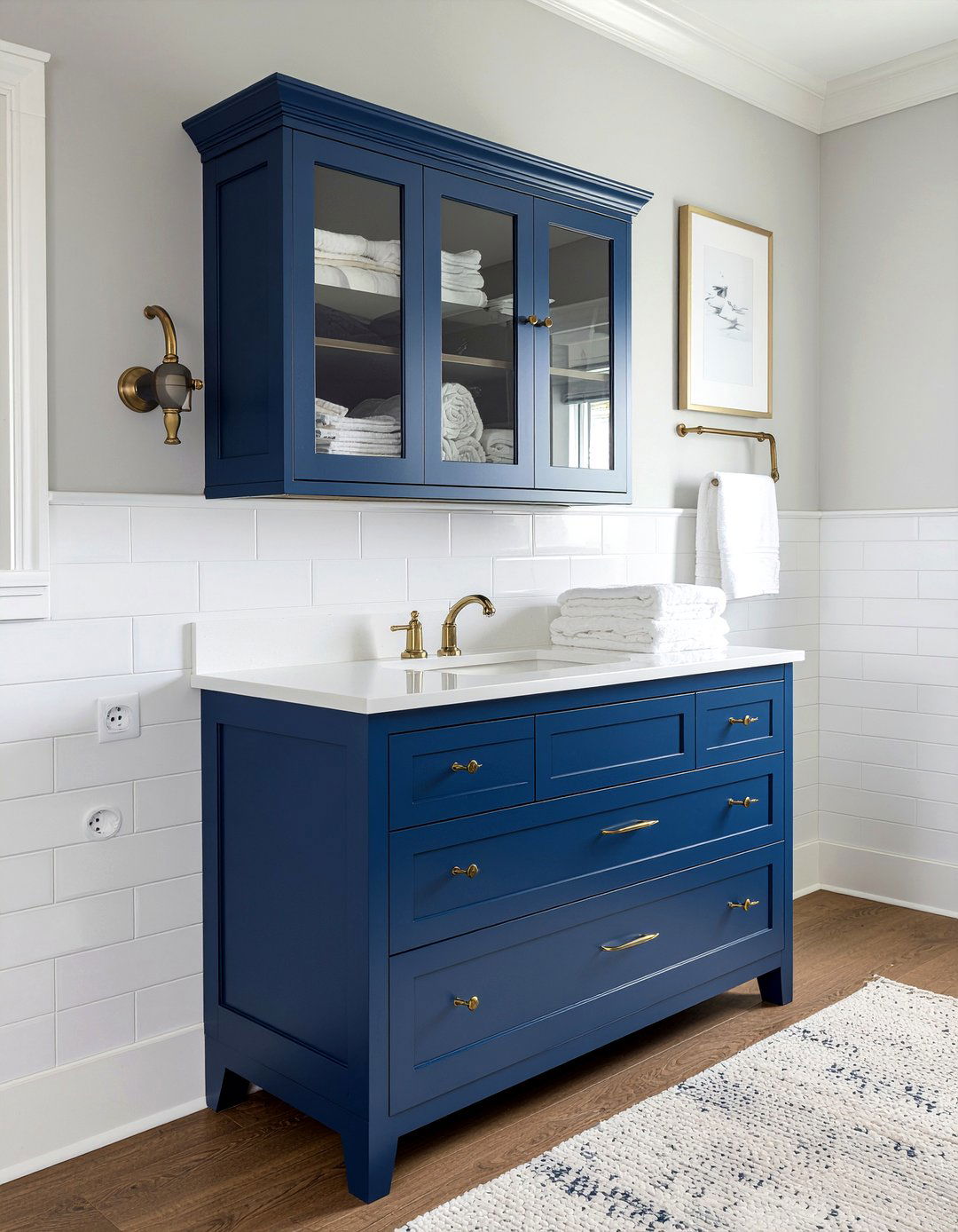 Blue bathroom linen cabinet - 30 bathroom linen cabinet ideas
