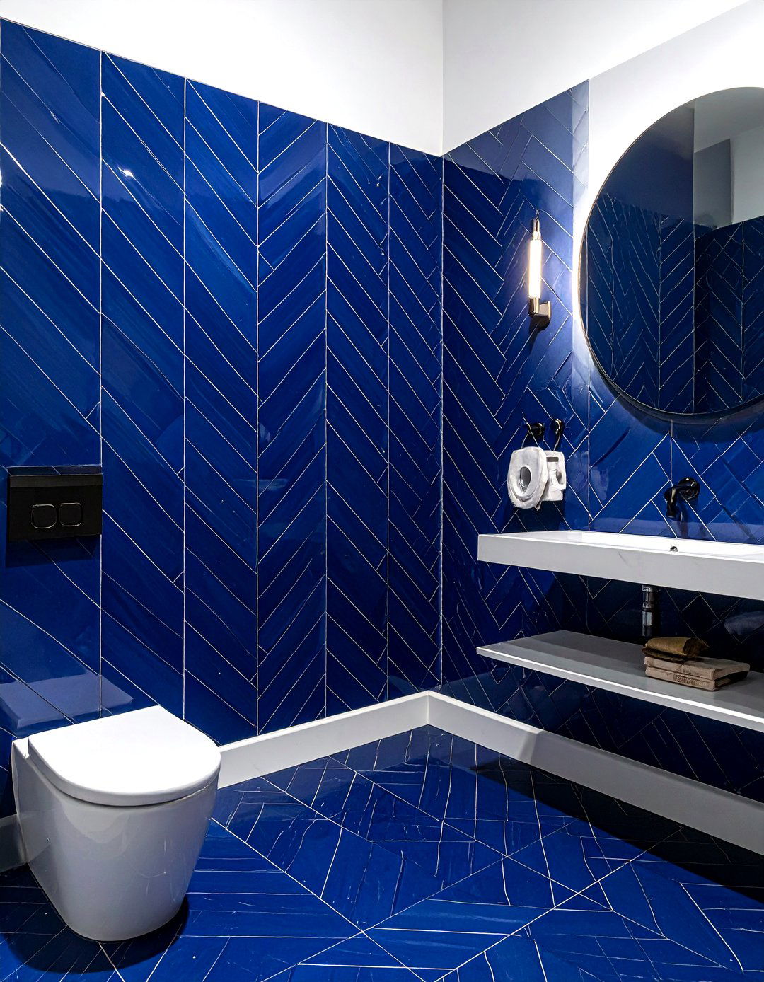 Blue bathroom tile - 30 dramatic bathroom ideas