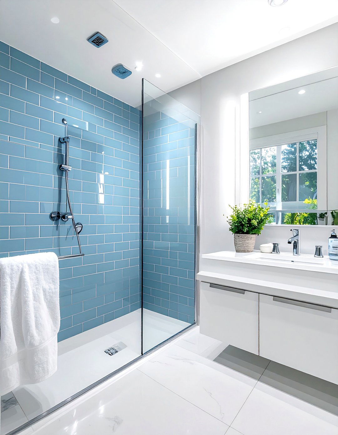 Blue bathroom tiles - 30 calming decor ideas