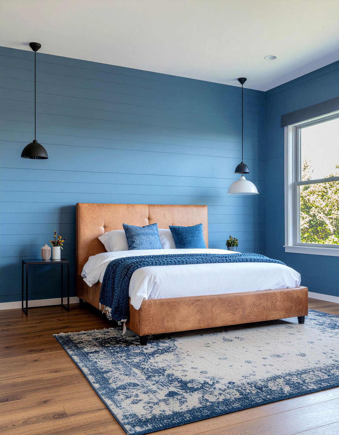 Blue board and batten - 30 bedroom blue walls