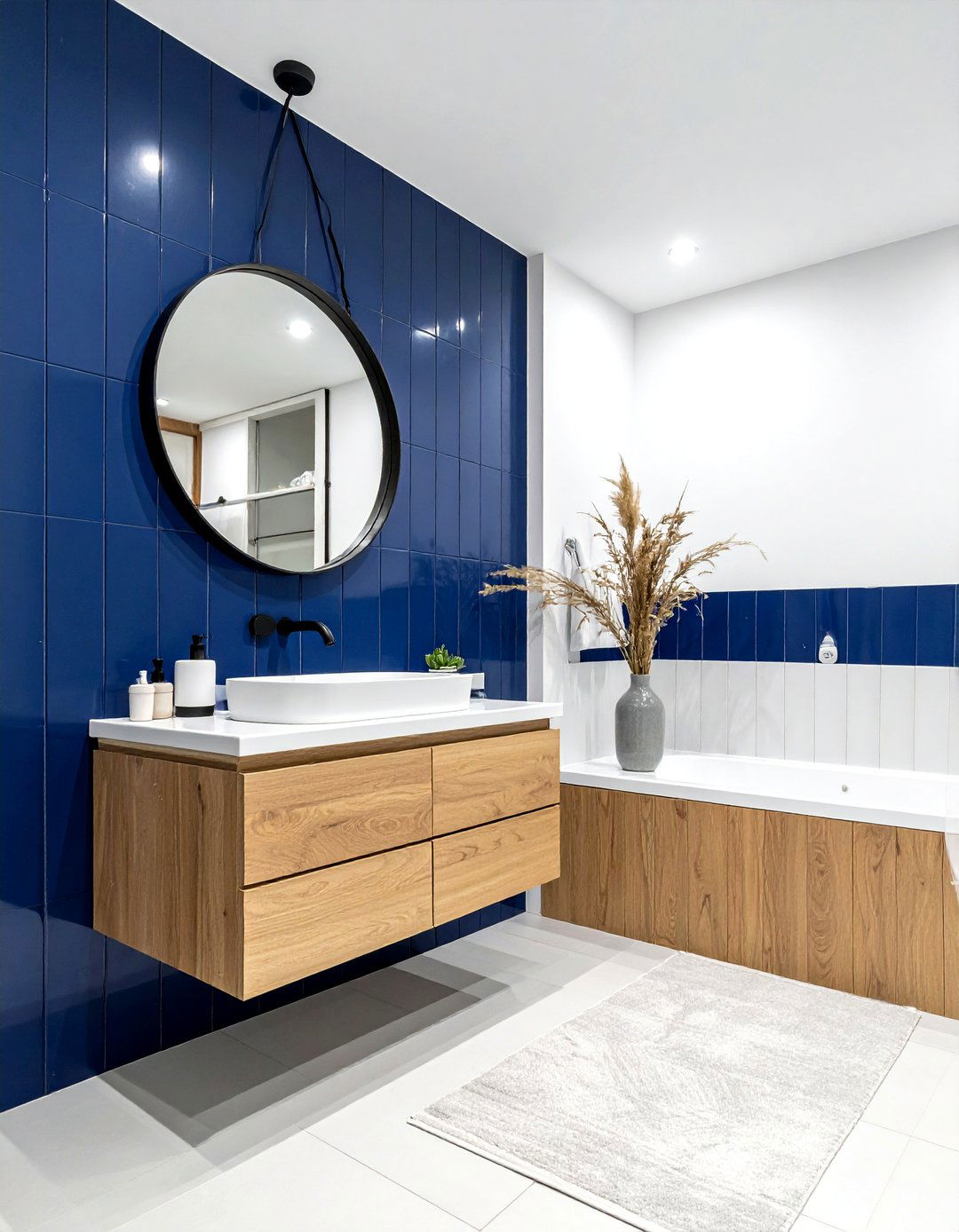 Blue ceramic tile bathroom - 30 ceramic bathroom ideas