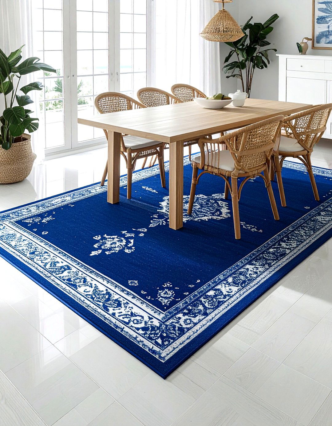 Blue dining room rug - 30 dining room rug ideas