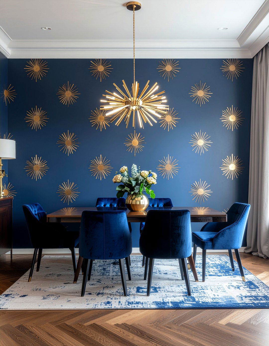 Blue dining room wallpaper - 30 dining room wallpaper accent ideas