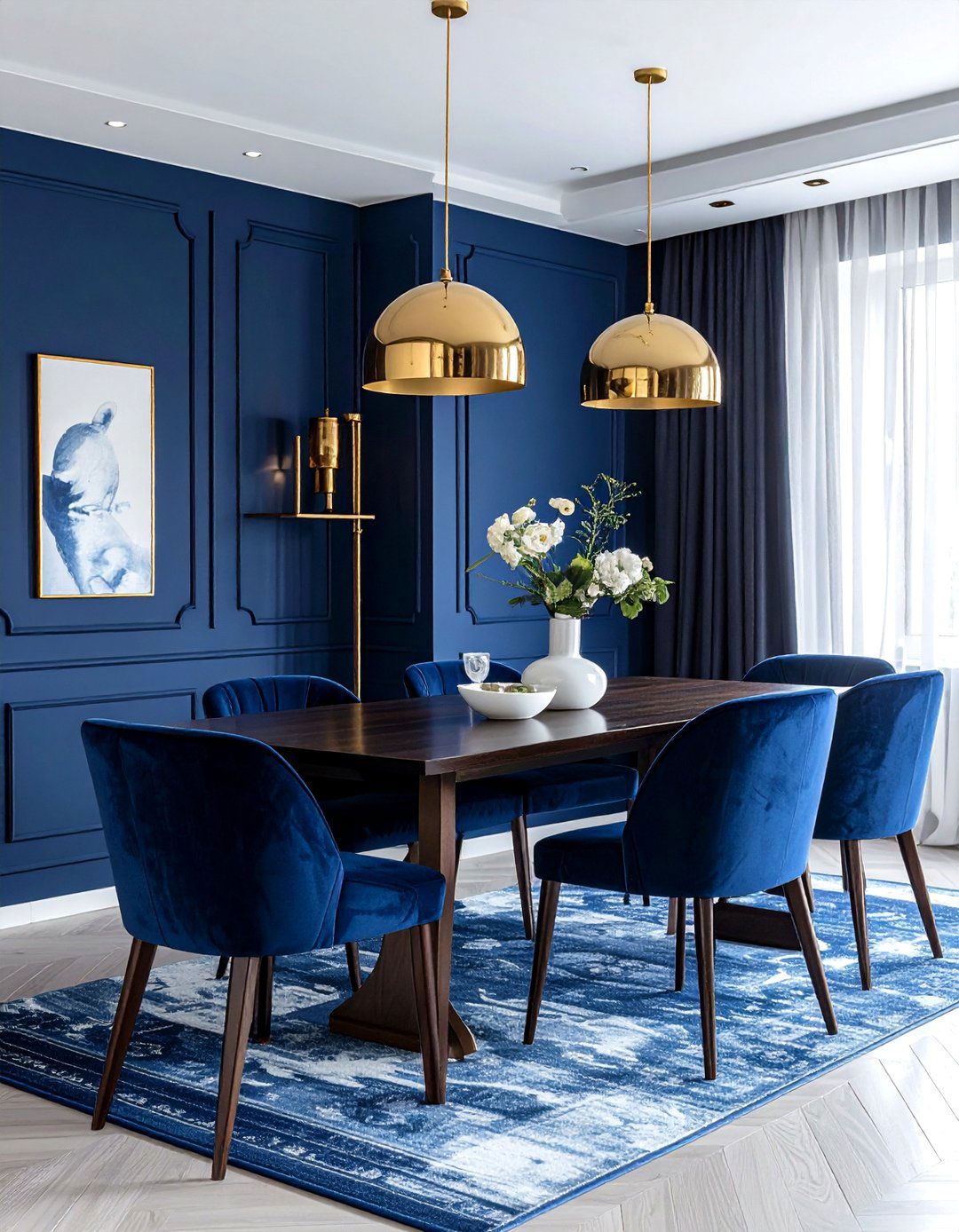 Blue dining room walls - 30 colorful dining room ideas