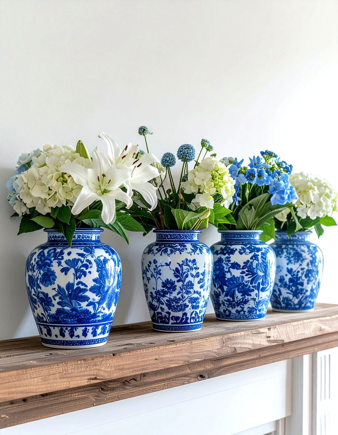 Blue ginger jars - 30 coastal grandmother decor ideas