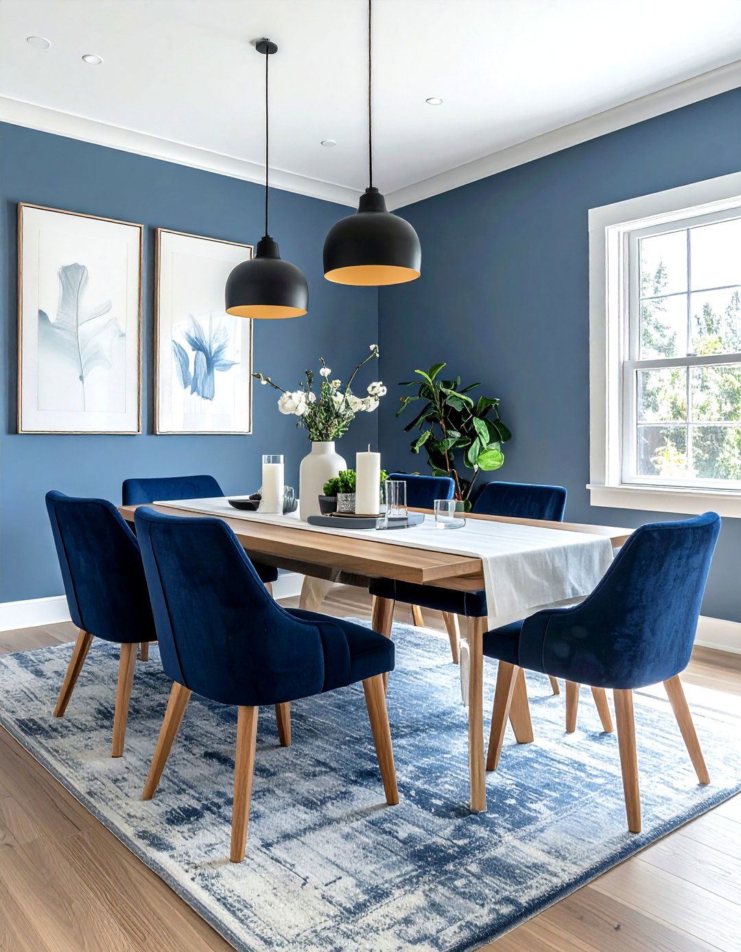 Blue grey dining room - 30 grey dining room ideas