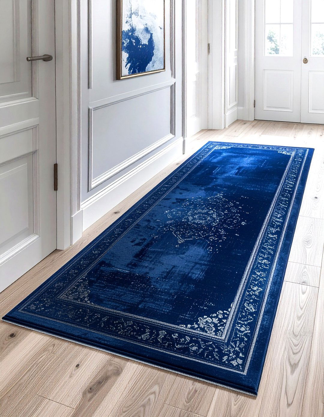 Blue hallway runner - 30 hallway runner ideas