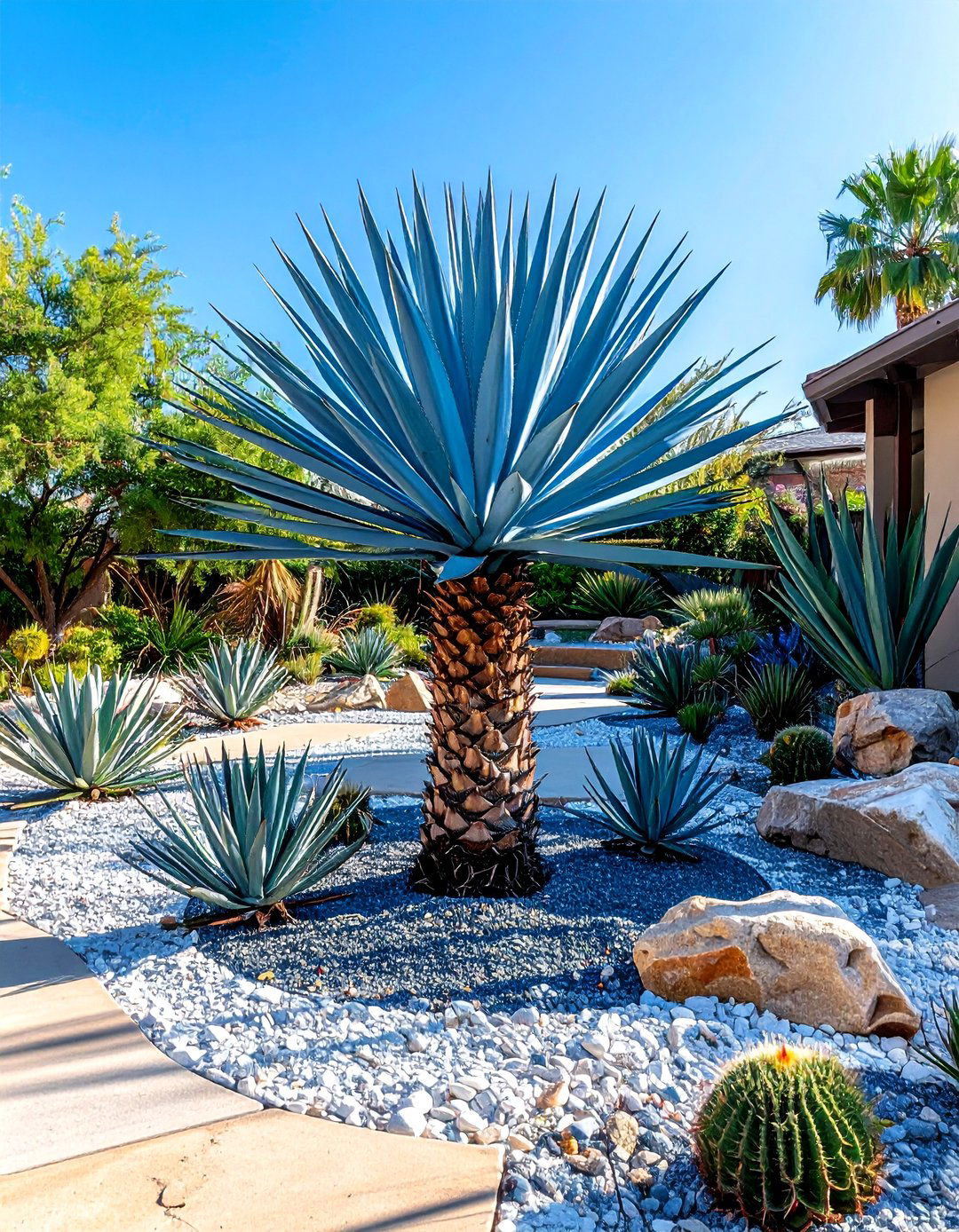 Blue hesper palm xeriscape - 30 palm plant ideas