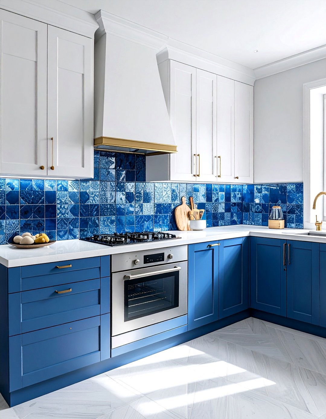 Blue kitchen backsplash tile - 30 cool blue kitchen ideas