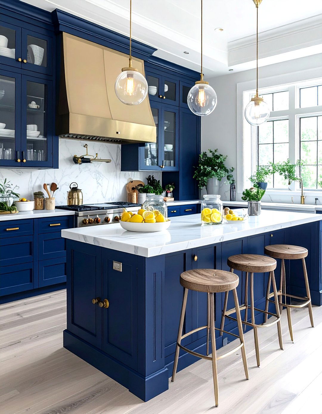 Blue kitchen beverage center - 30 kitchen dry bar ideas