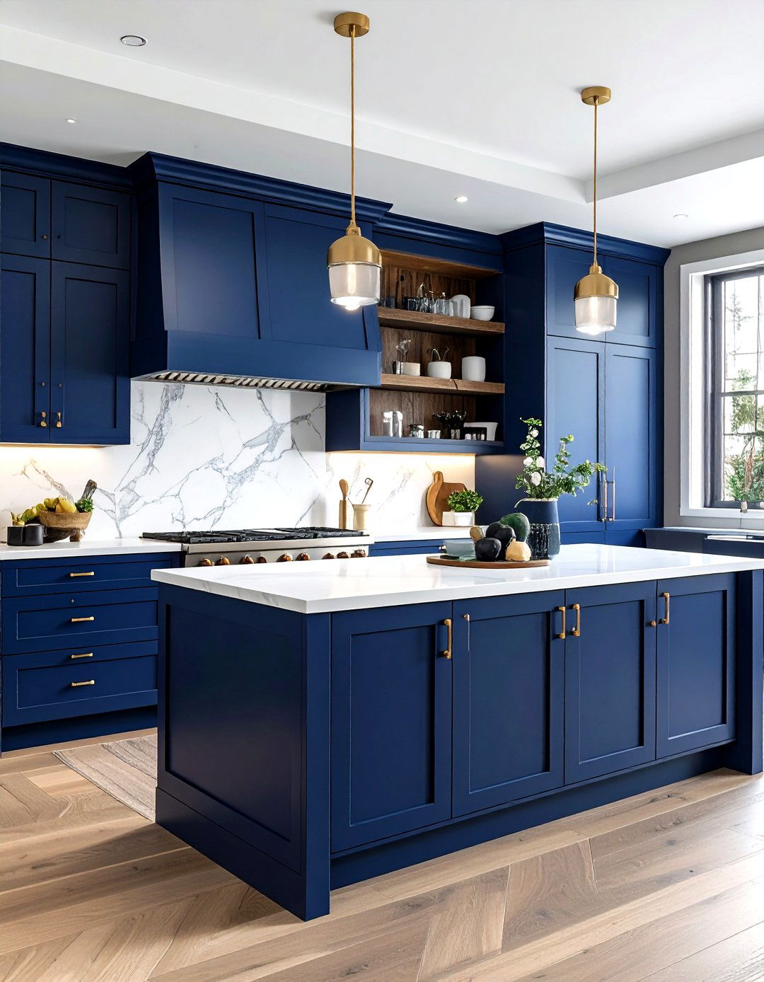 Blue kitchen cabinetry - 30 Serena and Lily decor ideas