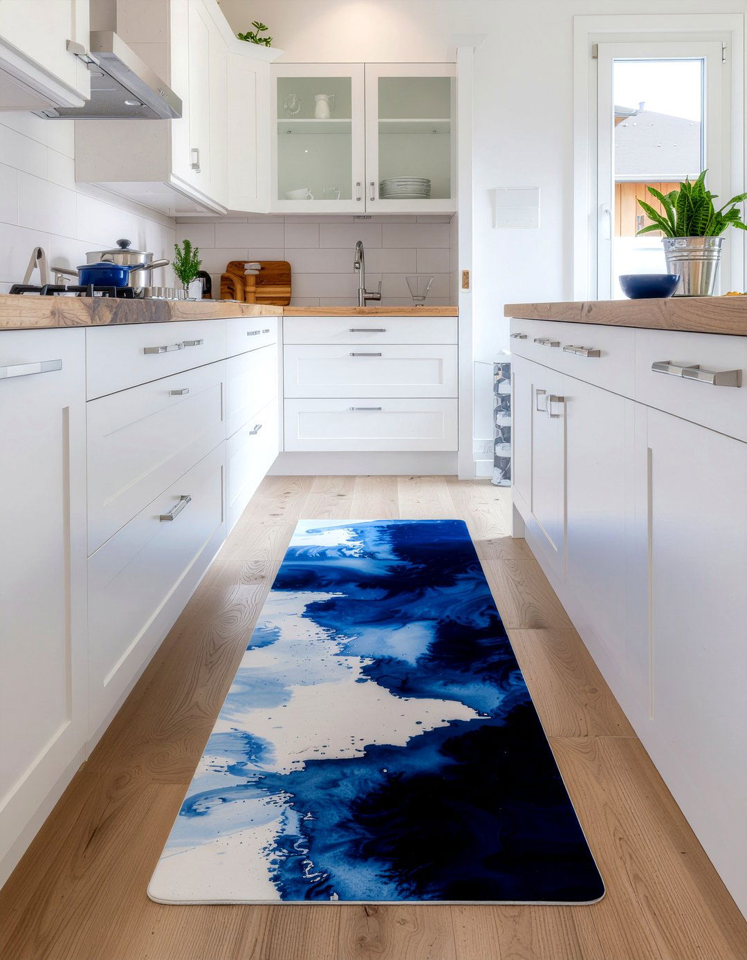 Blue kitchen runner - 30 kitchen rug ideas