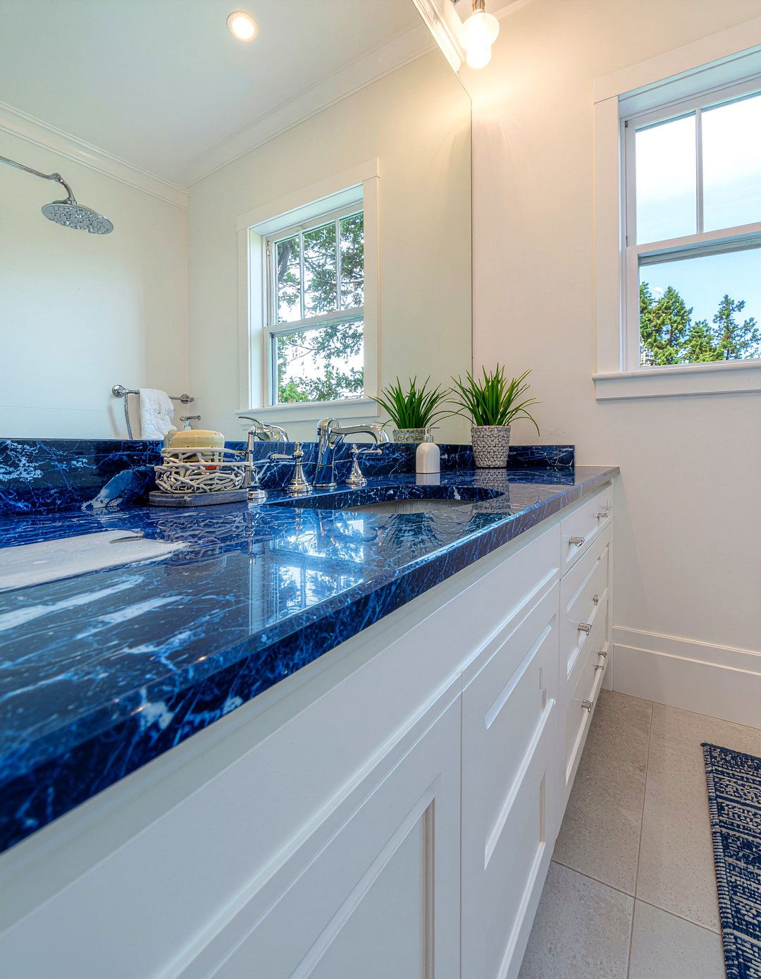 Blue marble bathroom countertop - 30 marble countertop bathroom ideas
