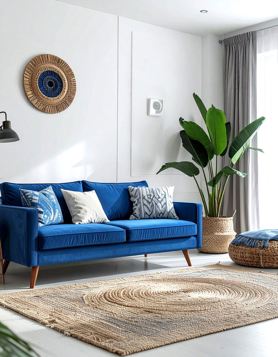 Blue modern bohemian living room - 30 bohemian blue living room ideas