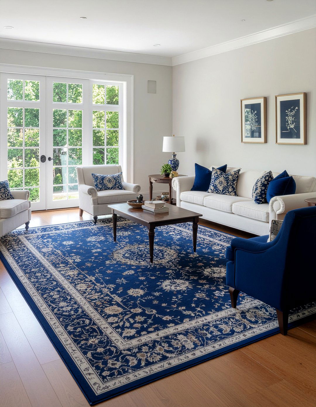 Blue oriental rug living room - 30 living room area rugs
