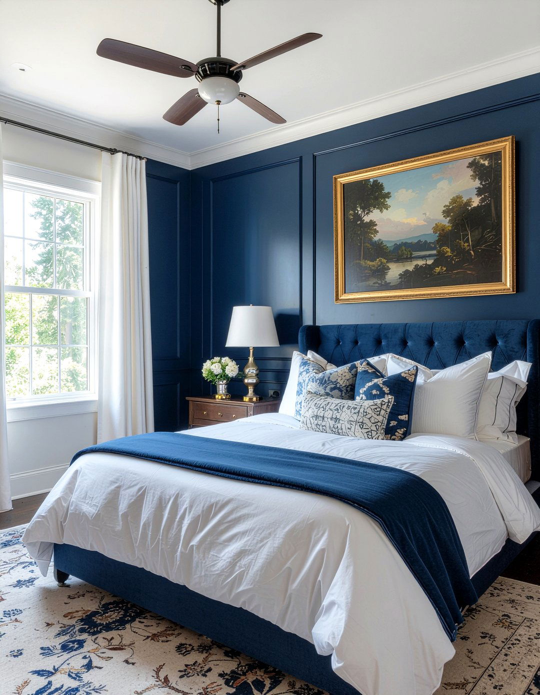 Blue paneling bedroom - 30 bedroom blue walls