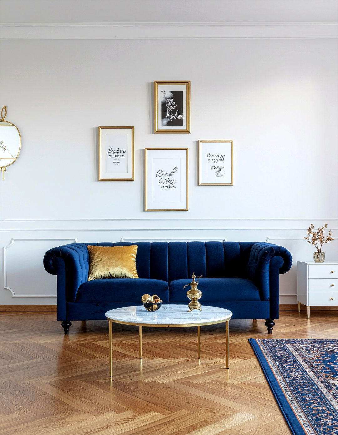 Blue rolled arm sofa - 30 living room rolled arm sofa ideas