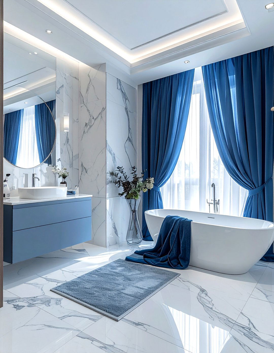 Blue sheer curtains bathroom - 30 sheer curtain ideas