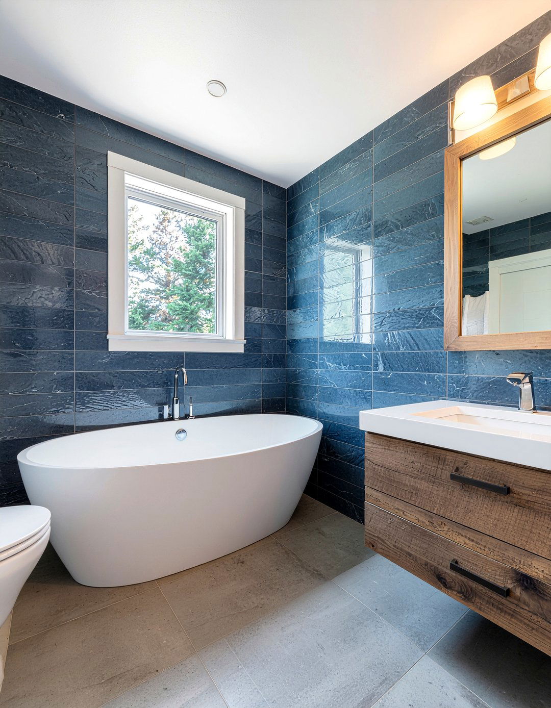 Blue slate bathroom tiles - 30 slate tile bathroom ideas