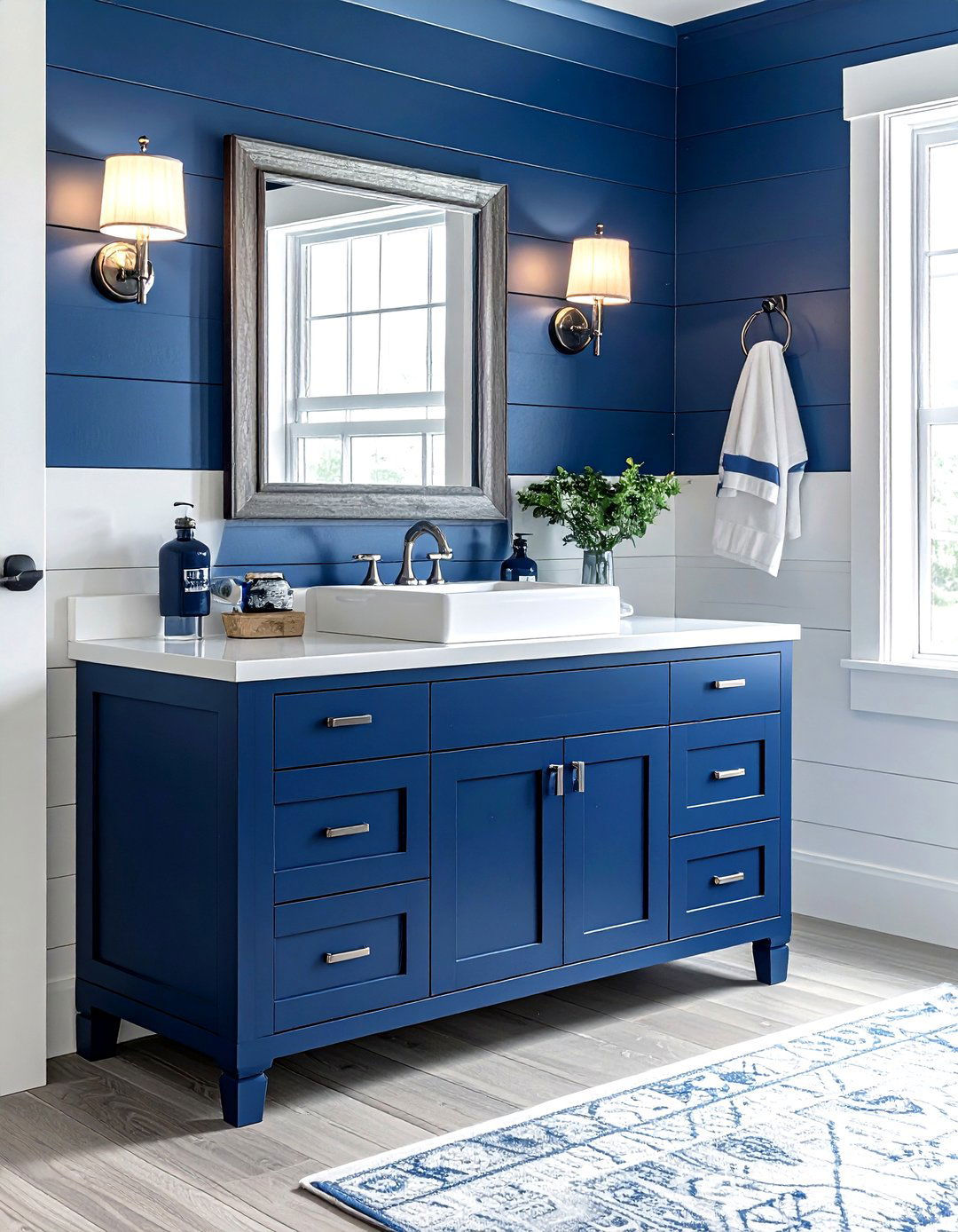 Blue solid surface bathroom vanity - 30 solid surface bathroom countertop ideas