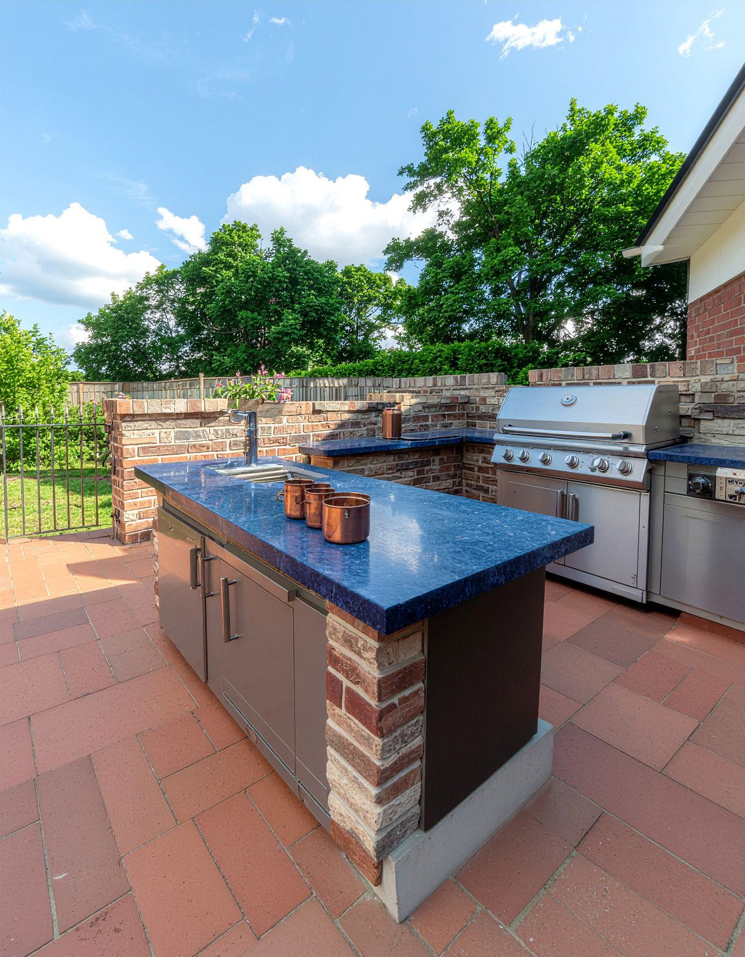 Blue stone outdoor kitchen countertop - 30 outdoor kitchen countertop ideas