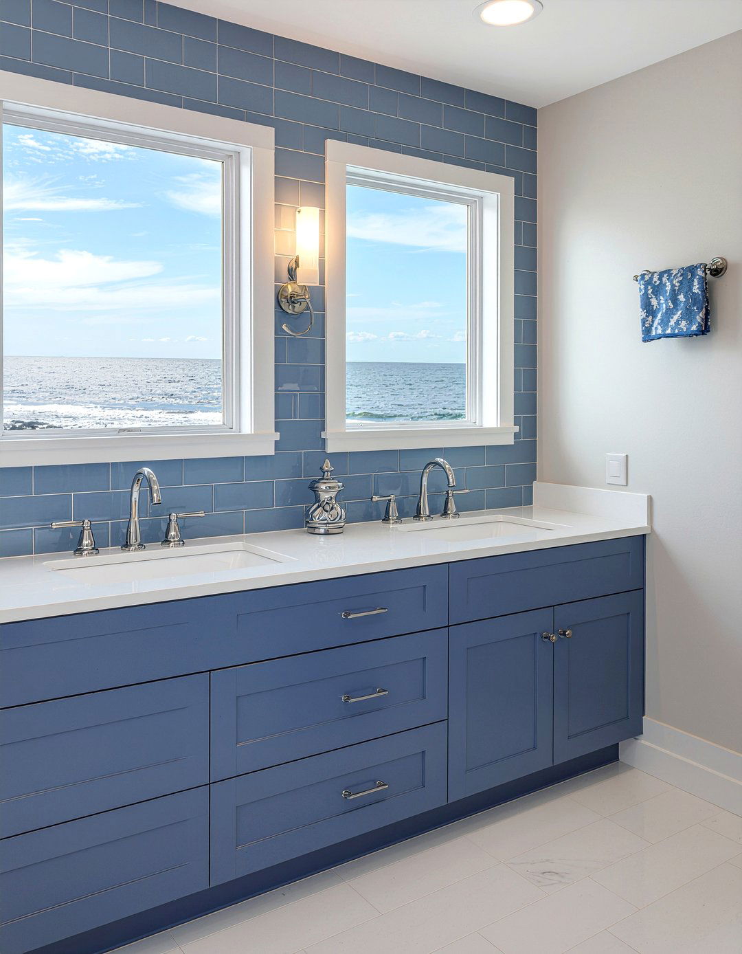 Blue subway tile - 30 modern take on classic bathroom ideas