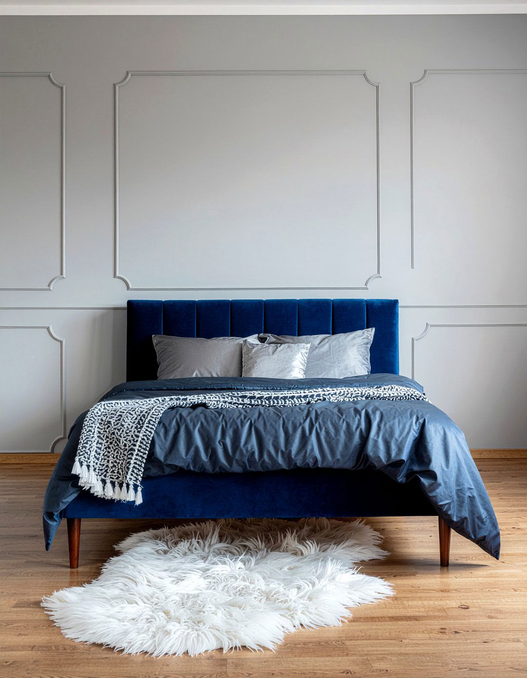 Blue velvet daybed - 30 bedroom sofa bed ideas