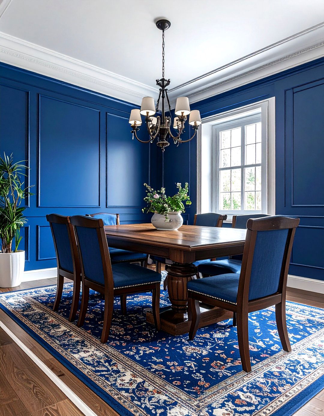 Blue wainscoting dining room - 30 blue dining room ideas