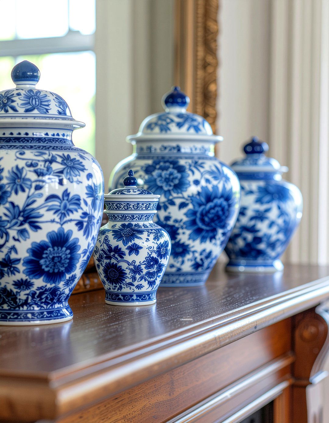 Blue white porcelain - 30 British colonial living room ideas