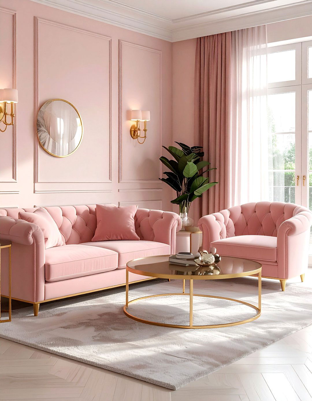 Blush And Brass Living Room - 30 blush living room ideas
