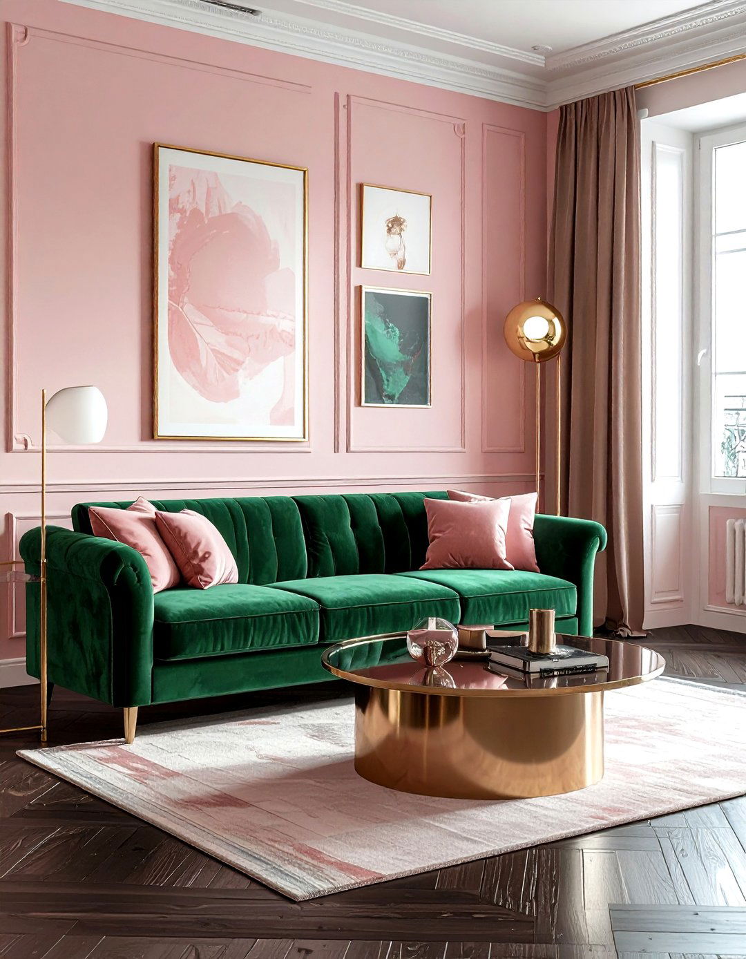 Blush And Emerald Green Living Room - 30 blush living room ideas