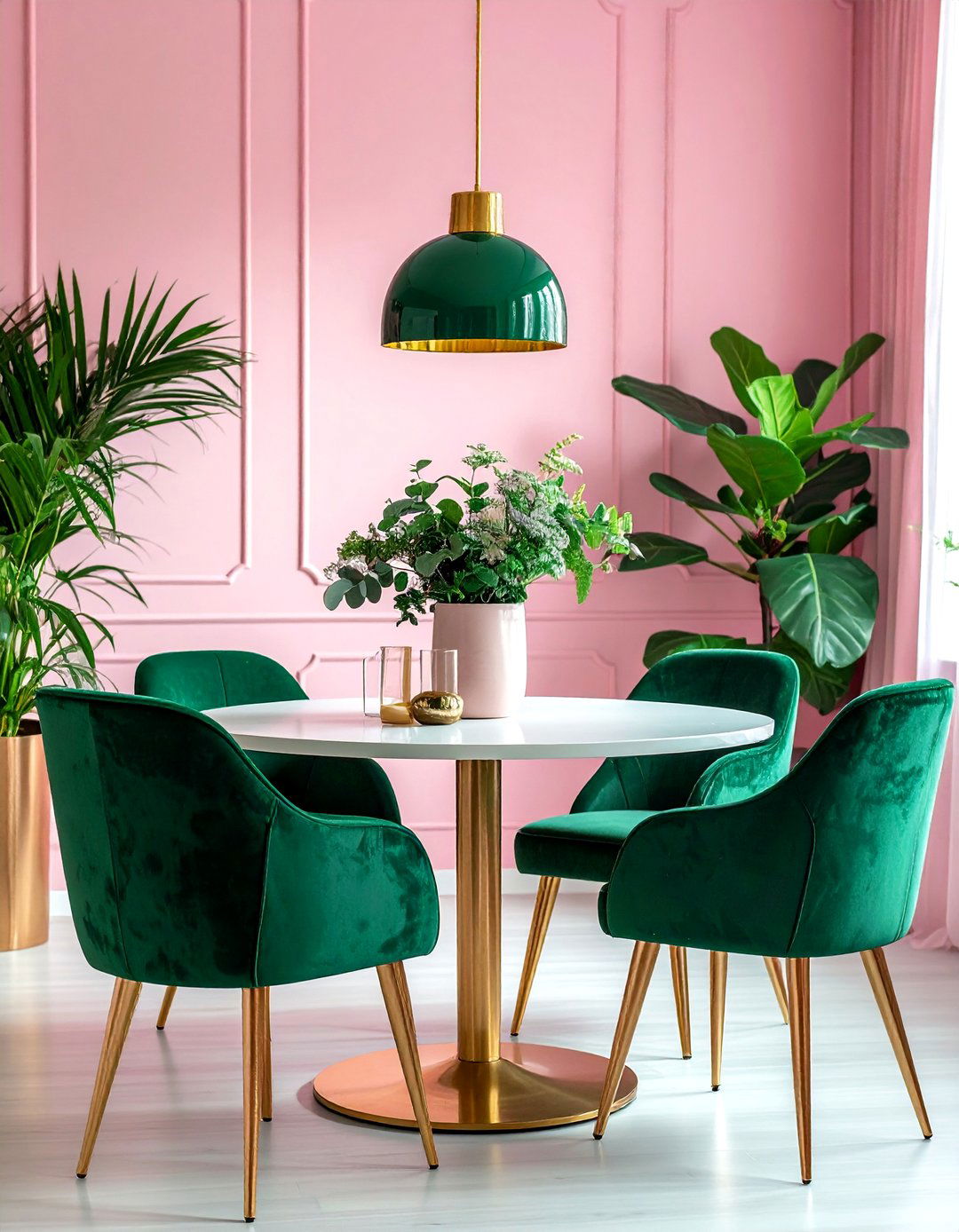 Blush And Green Dining Room - 30 blush dining room ideas