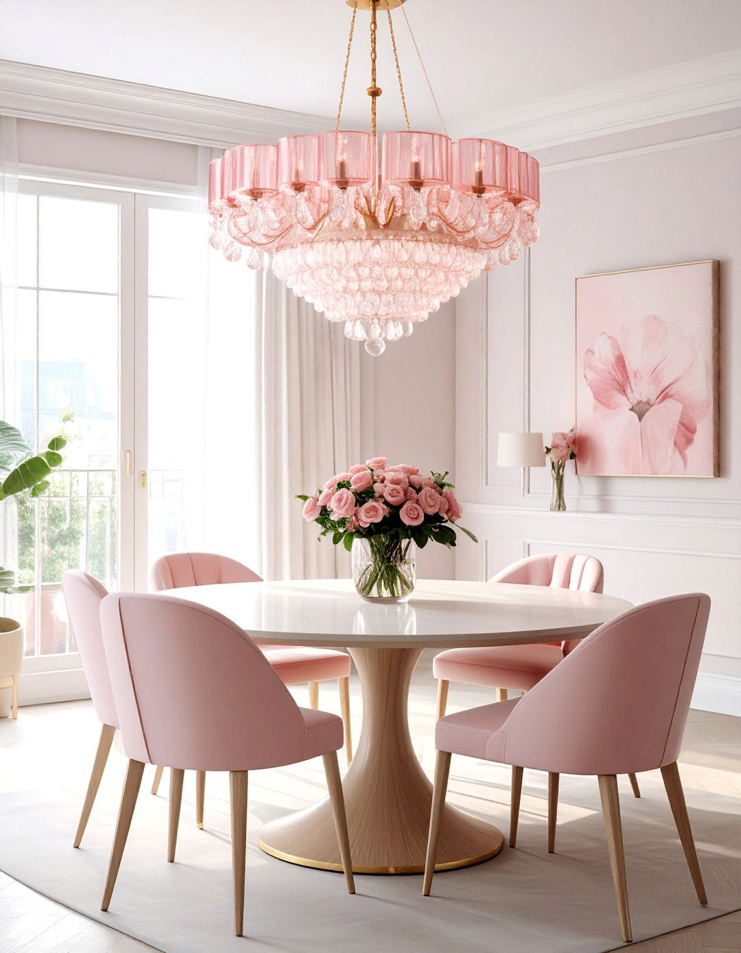 Blush Chandelier Dining Room - 30 blush dining room ideas