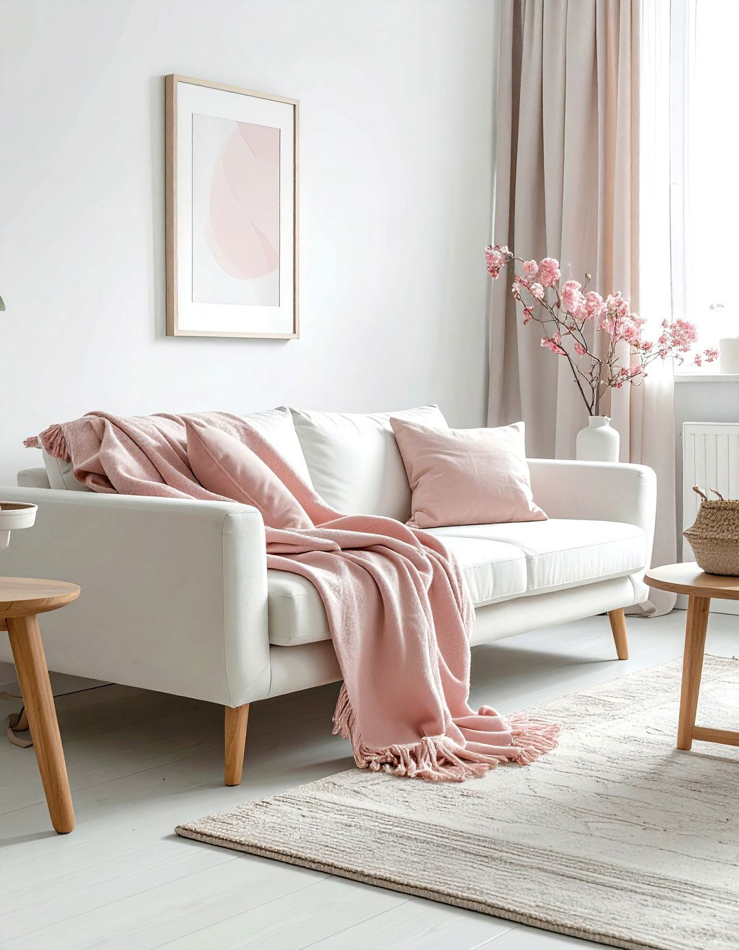 Blush Minimalist Living Room - 30 blush living room ideas