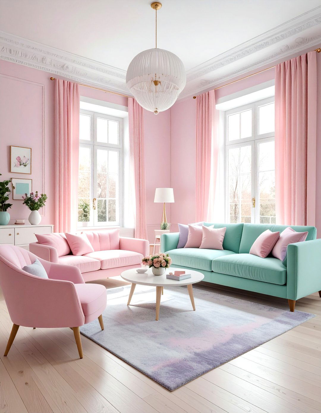 Blush Pastel Living Room - 30 blush living room ideas