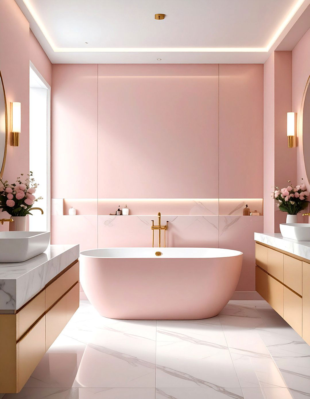 Blush Pink Bathroom Gold Hardware - 30 pink and gold bathroom ideas