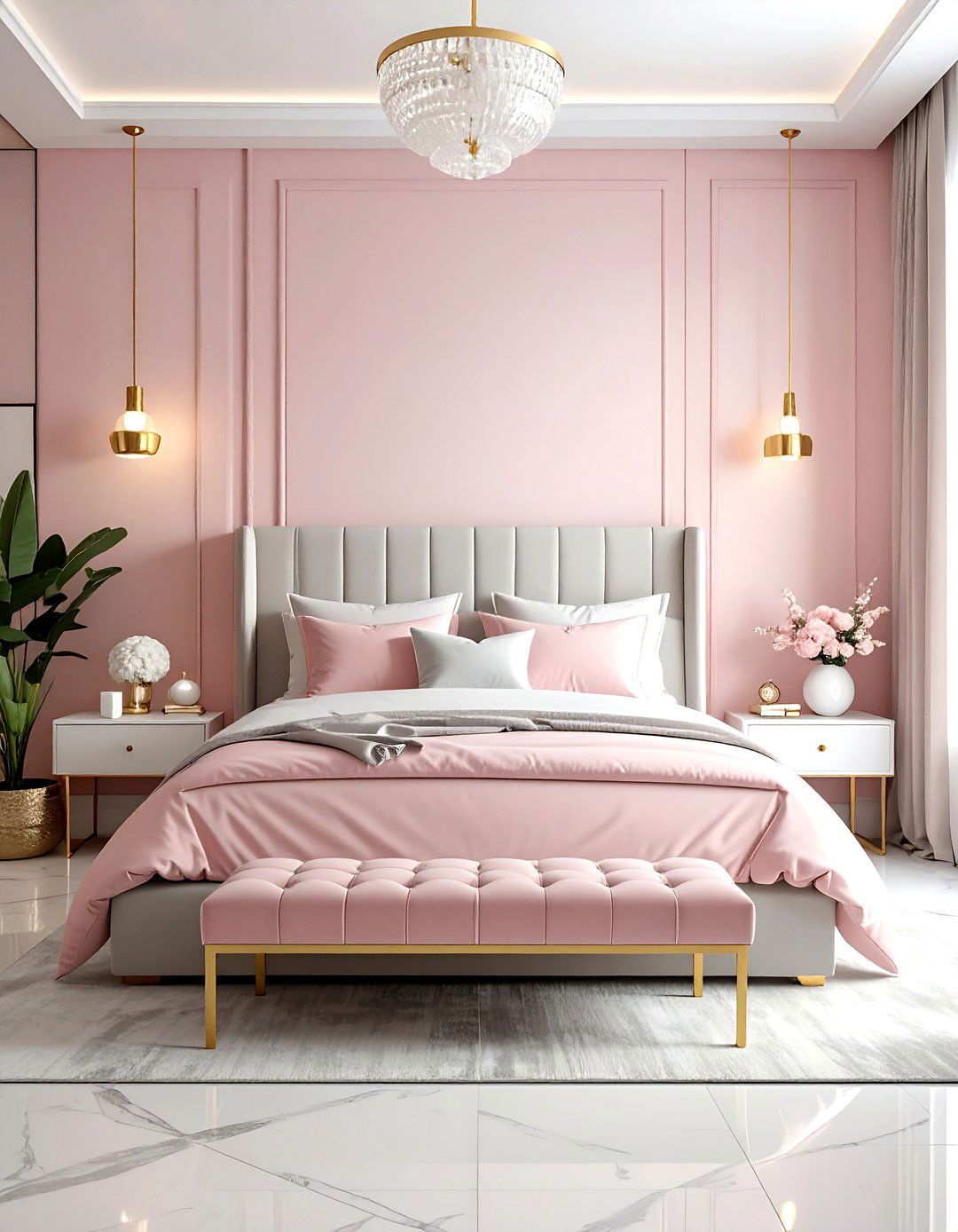 Blush Pink Bedroom - 30 bedroom paint color ideas