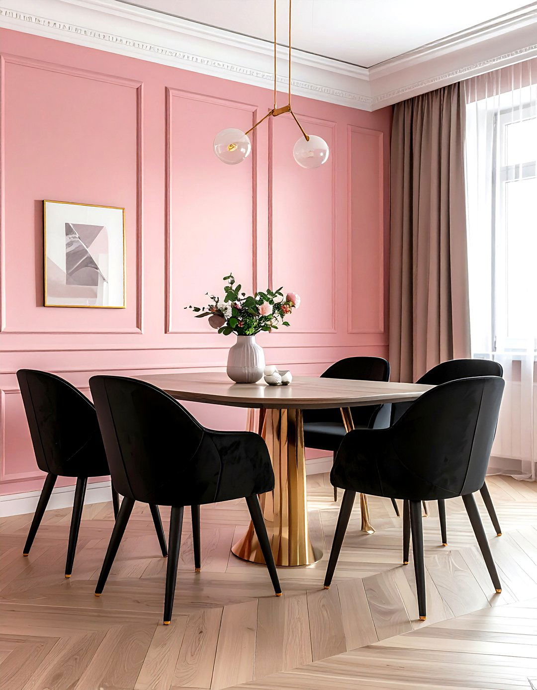 Blush Pink Dining Room - 30 dining room paint color ideas